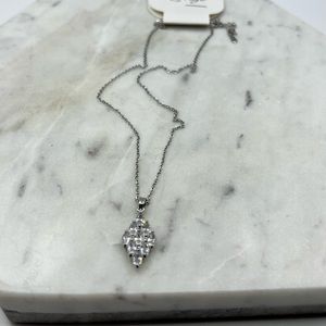 Li‎ Ge Stainless Steel Necklace With Crystal Pendant NEW